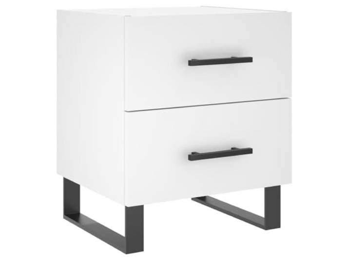 Heofavd Nachttisch Weiß 40x35x47,5 cm Beistelltisch Holzwerkstoff