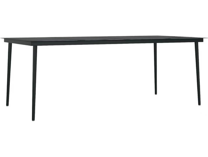 vidaXL Garten-Esstisch Schwarz 200x100x74 cm Stahl und Glas