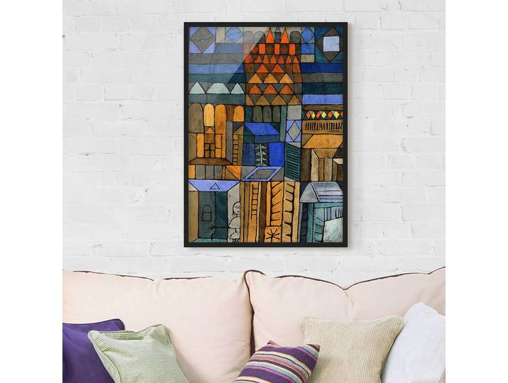 Bild Paul Klee Beginnende Kühle Papier Rahmen: Echtholz, furniert: Kiefer Multicolor 70 x 100cm