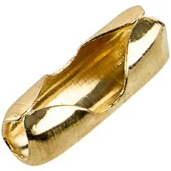 100 Einpressverschlüsse für Kugelketten 2,4 mm vermessingt, 100 Stück, Metall, gold
