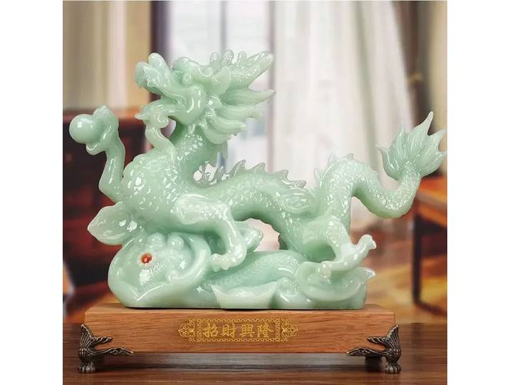 Dragon porte-bonheur en jade pour l'agrandissement de la maison, décoration de bureau, de maison et de salon