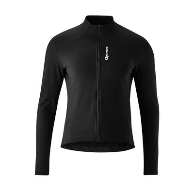 Radtrikot GONSO "SITIVO TRIKOT THERM M", Herren, Gr. M, schwarz, 57% Polyamid, 28% Polyester, 15% Elasthan, Rundhals, Trikots, Herren Fahrradtrikot langarm, isolierendes Full-Zip Trikot, Tight Fit