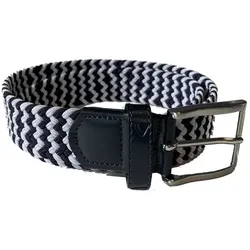 Alberto 8744 geflochtener Herrengürtel navy/weiss