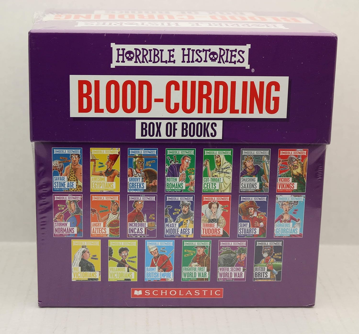 Scholastic Horrible Histories 20 Books Collection Set by Terry Deary - Paperback Boxed Set - Ages 8-12 - Rotten Romans, Terrible Tudors, Awesome Egyptians & More