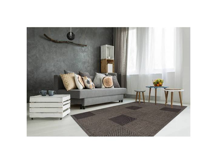 Kurzflorteppich Indonesia-Sulawesi Grau/Taupe Webstoff 80 x 150cm