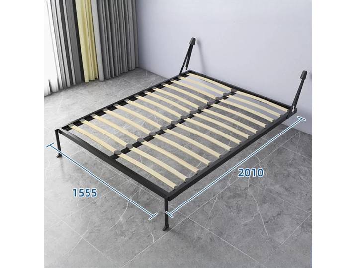 Lit mural pliant simple en métal, double, de luxe japonais, invisible, pour adultes, cadre de lit mural italien, taille complète, mobilier de chambre à coucher