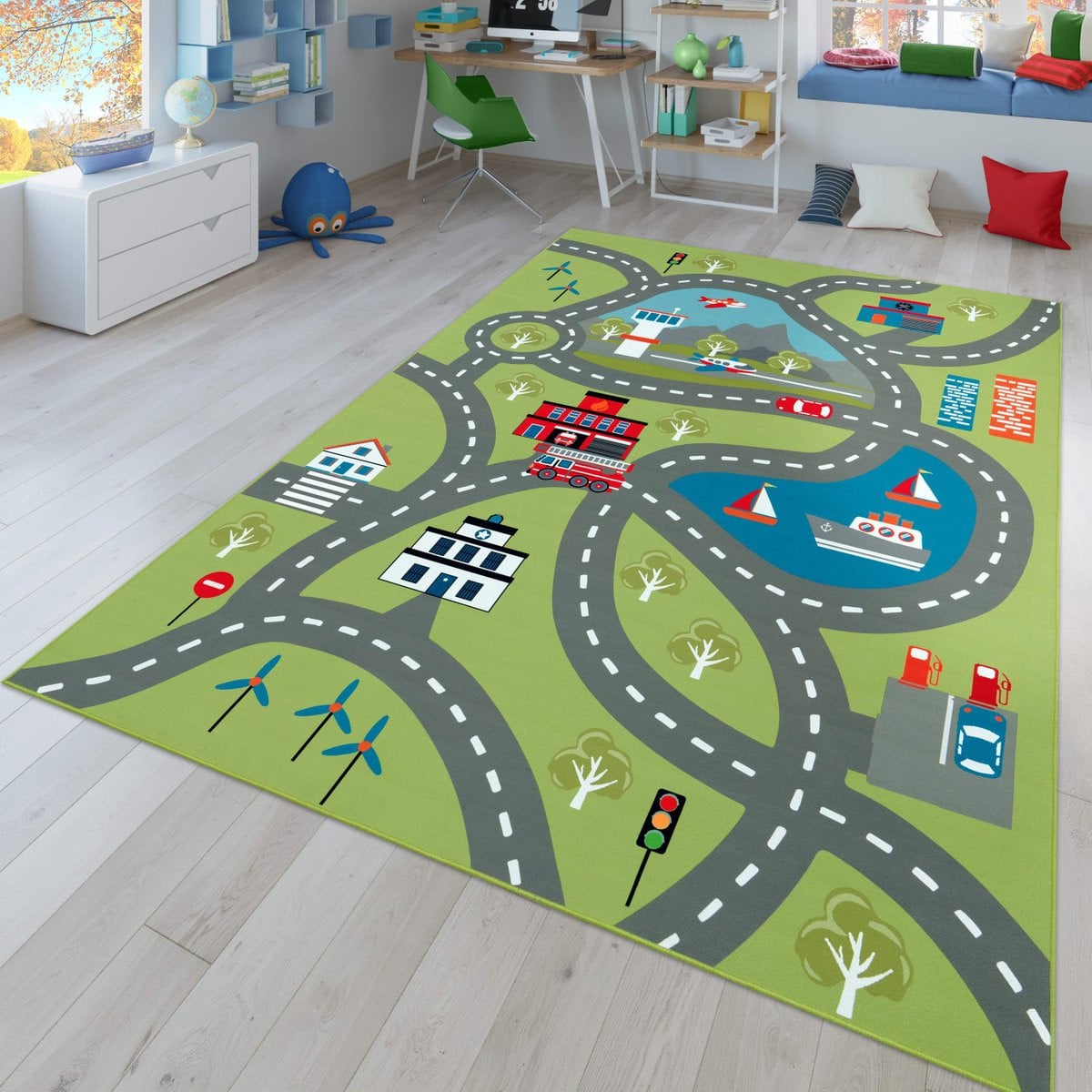 TT Home Kinderkamertapijt Abstract Groen Rechthoek 200 x 200 cm