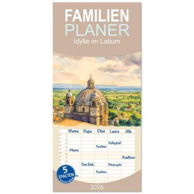 Familienplaner 2026 - Idylle im Latium mit 5 Spalten (Wandkalender, 21 x 45 cm) CALVENDO