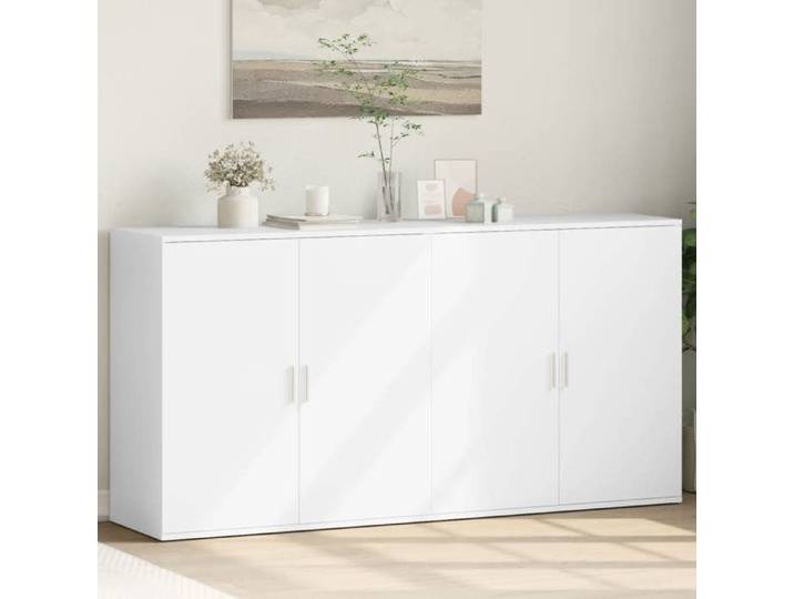 Bahut de Salon Armoire de Cuisine Lot de 2 Buffets pour Salle à Manger blanc 79x38x80 cm bois d'ingénierie BONNIE B49684219
