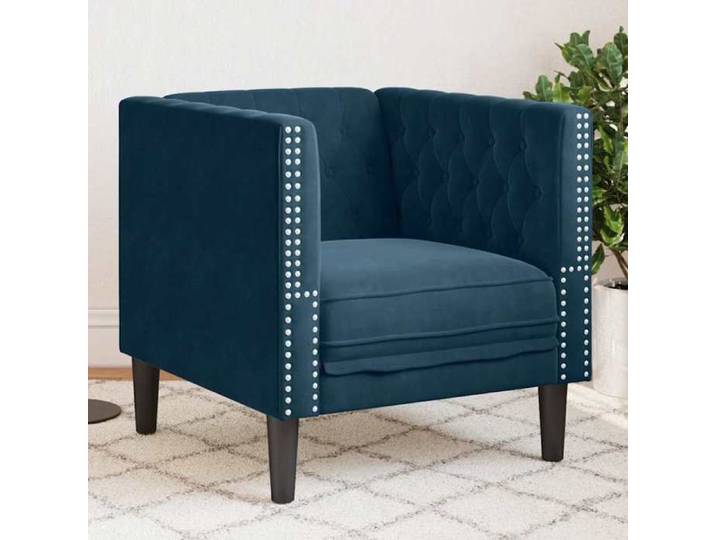 Promo été Chaise de canapé - SWEETY - [1 pc] - pour loisirs - Chesterfield bleu velours 5457