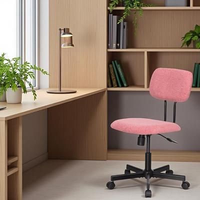 JJS Ergonomic Low Back Velvet Office Chair with Armrests Adjustable Swivel Computer Desk Chair for Small Spaces, Home & Workspace