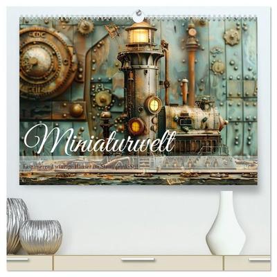 Miniaturwelt Faszinierend winzige Häuser im Steampunk-Stil (hochwertiger Premium Wandkalender 2027 DIN A2 quer), Kunstdruck in Hochglanz
