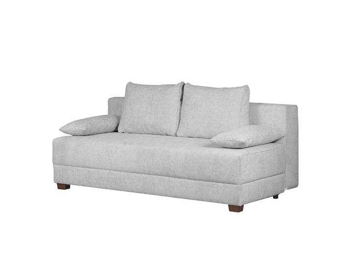 Boxspring-Schlafsofa I Webstoff Grau/Kies Webstoff 202 x 85 x 110cm Modern