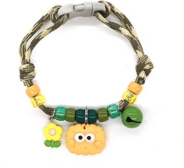 Inspire Curations Colorful Braided Pet Necklace Collar With Bell Charm h