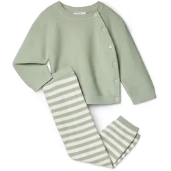 Tchibo - Baby-Strickkombi - Baby - Gr. 62/68 - mintgrün/gestreift
