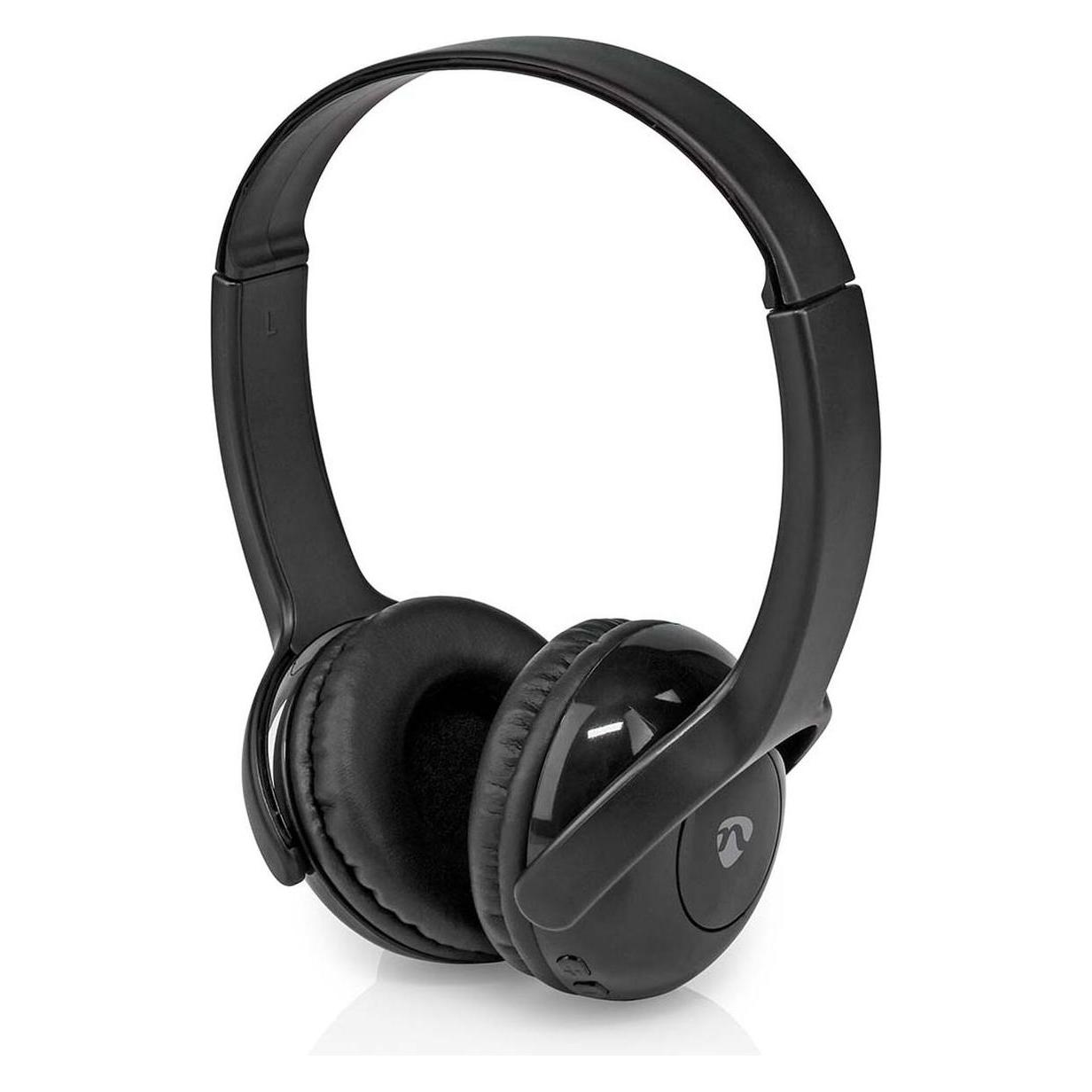 Nedis Drahtlose On-Ear-Kopfhörer | max. Batteriespielzeit: 8 Std | Eingebautes Mikro | Drücken Sie S (HPBT4000BK)