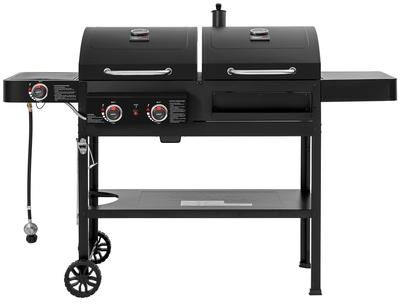 Royal Gourmet 2-Burner Gas and Charcoal Combo Grill with Side Burner, 34,000 BTU for Outdoor Backyard BBQ