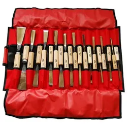 Schnitzeisen-Satz Profi, in roter Rolltasche, 20-teilig