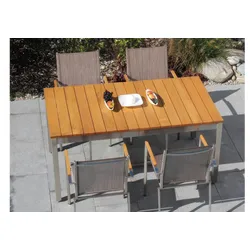 Aluminium Gartentisch St. Catharines - Holztisch Robinie, geölt - erhältlich in 5 Größen