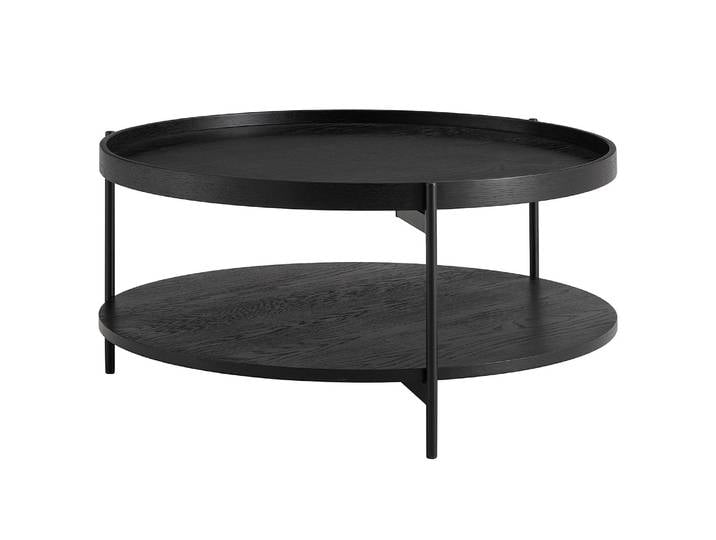 Table basse DOLOGANI Ø 82cm Noir/Chêne noir