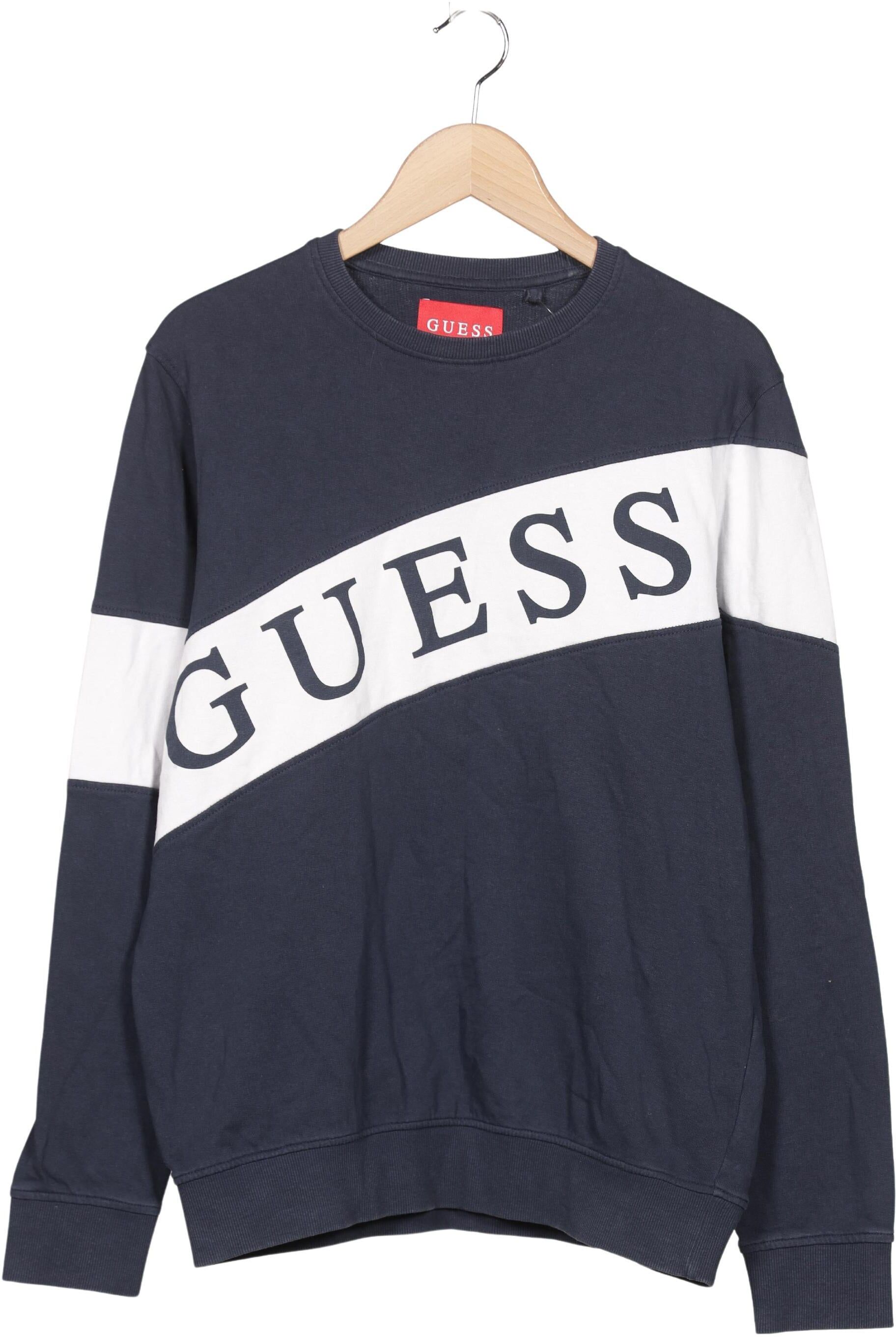 Guess Herren Sweater, Marineblau, Gr. M, Baumwolle - Second Hand