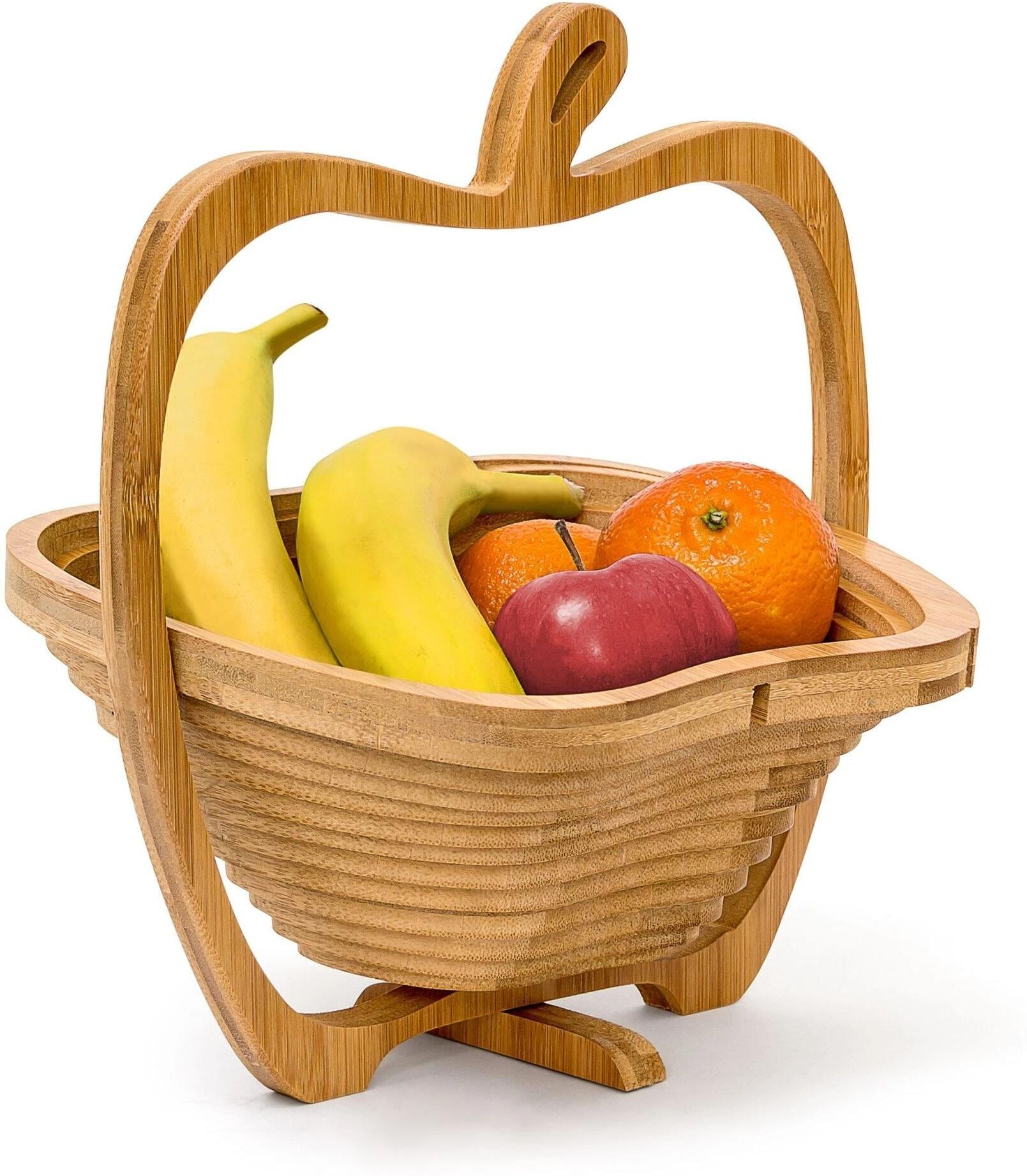 Obstschale RELAXDAYS "Früchtekorb Hellbraun", braun (hellbraun), Bambus, Schüsseln, Obstschale hellbraun Einheitsgröße