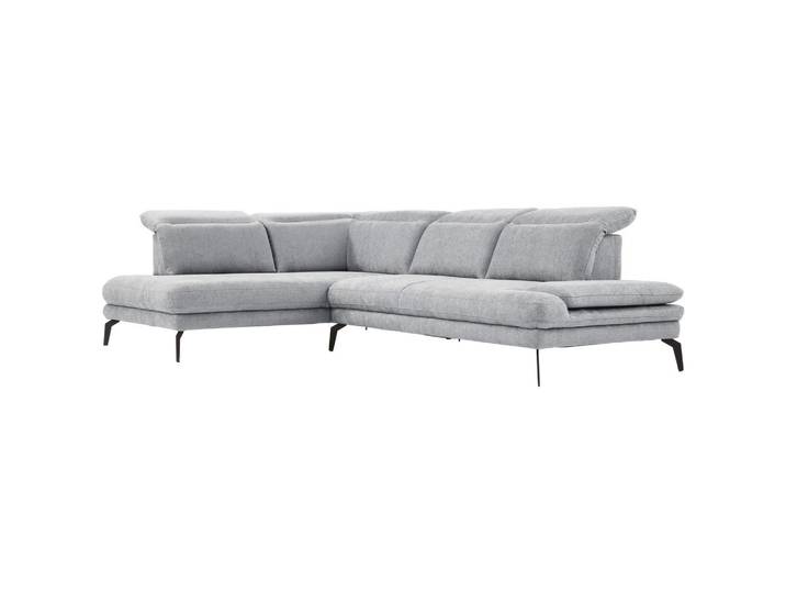 Stylife Ecksofa, Hellgrau, Metall, Ottomane links, L-Form, 293x197 cm, Stoffauswahl, seitenverkehrt erhältlich, Wohnzimmer, Sofas & Couches, Wohnlandschaften, Ecksofas