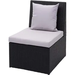 Poly-Rattan Sessel MCW-G16, Lounge-Rattanstuhl Gartenstuhl, Gastronomie ~ schwarz, Kissen hellgrau