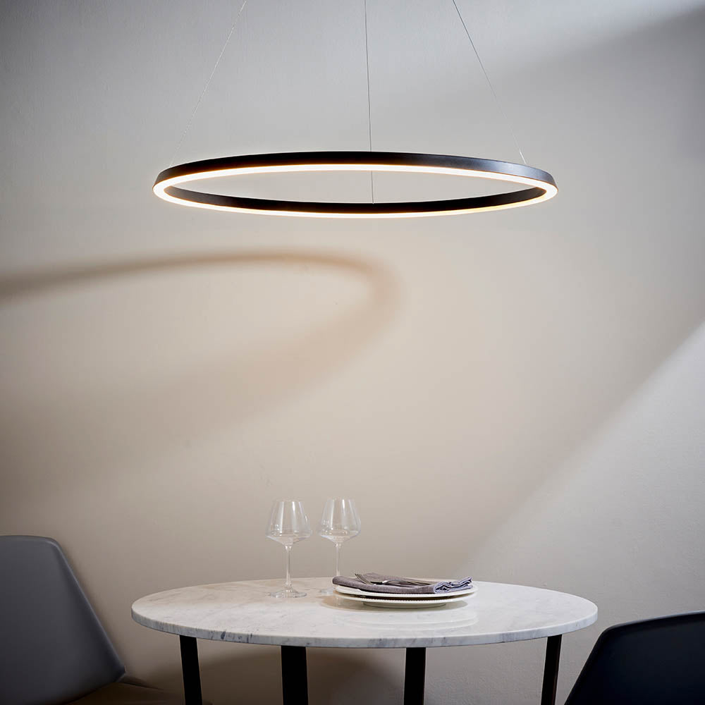 Taylin Black Halo LED Pendant Ceiling Light