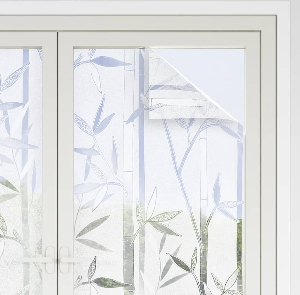 vidaXL Films pour fenêtre 4 pcs dépoli motif de bambou PVC