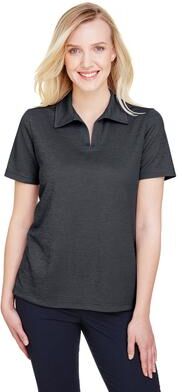 Devon & Jones DG22W Women's CrownLux Performance Address Melange Polo Shirt in Black Heather size 2XL   Polyester