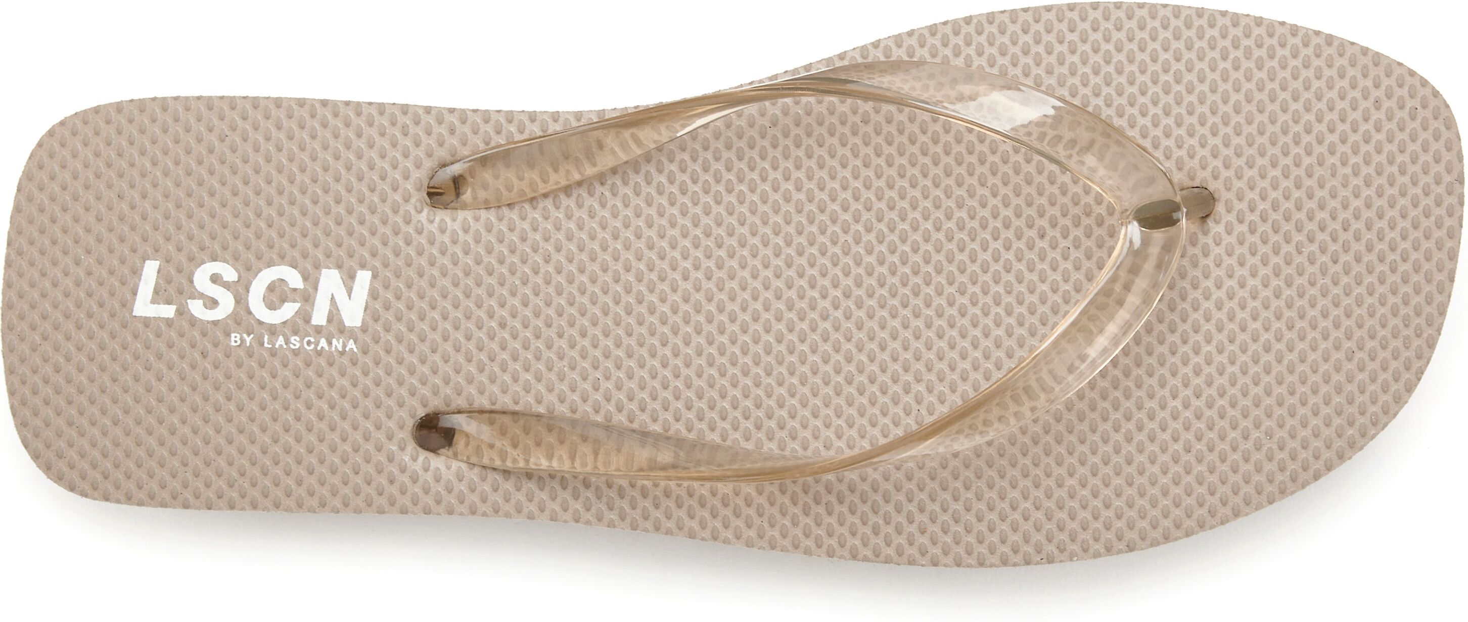 Badezehentrenner LSCN BY LASCANA "Flip-Flops, Badelatsche, Badeschuhe, Sandale, Pantolette, Badeschlappe", Damen, Gr. 41, beige (stone), Obermaterial: 100% Synthetik. Decksohle: 100% Synthetik. Futter: 100% Synthetik. Laufsohle: 100% Synthetik, unifarben,