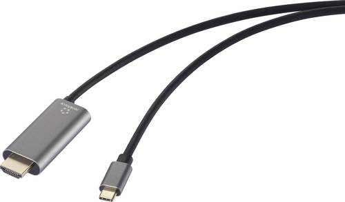 Renkforce USB-C / HDMI Adapterkabel USB-C Stecker, HDMI-A Stecker, USB-C Buchse 1.50m Schwarz RF-6409790 4K UHD, mit