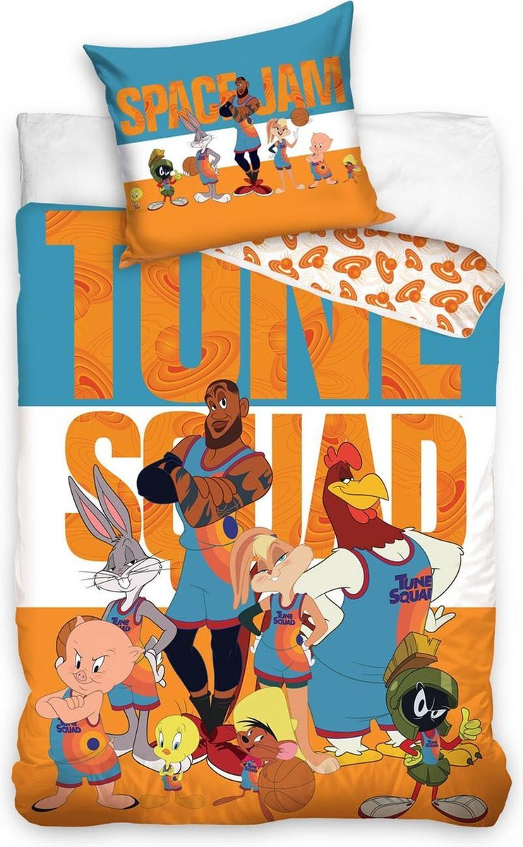 Carbotex Dekbedovertrek Space Jam Oranje Katoen 140 x 200 cm