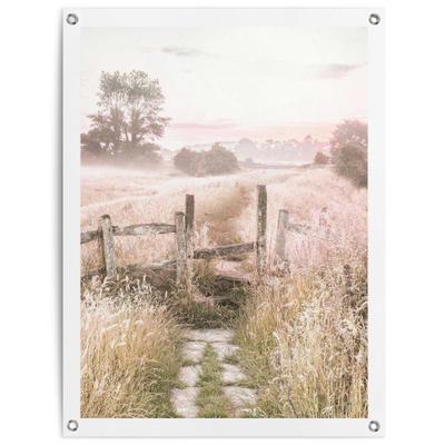 Poster REINDERS "Nature Walk", beige (farbe bild(er): beige), B:60cm H:80cm T:0,1cm, Bilder, Poster, Garten - Landschaft - Landleben - Sommer - Neblig - Beige - Leinwand