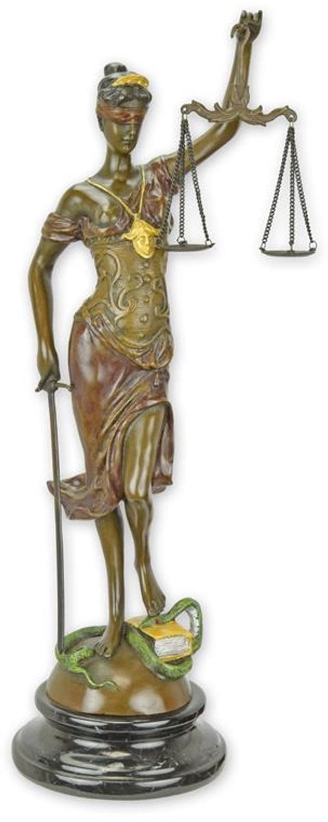 Beeld Vrouwe Justitia van brons, Hoogte: 40,3 cm