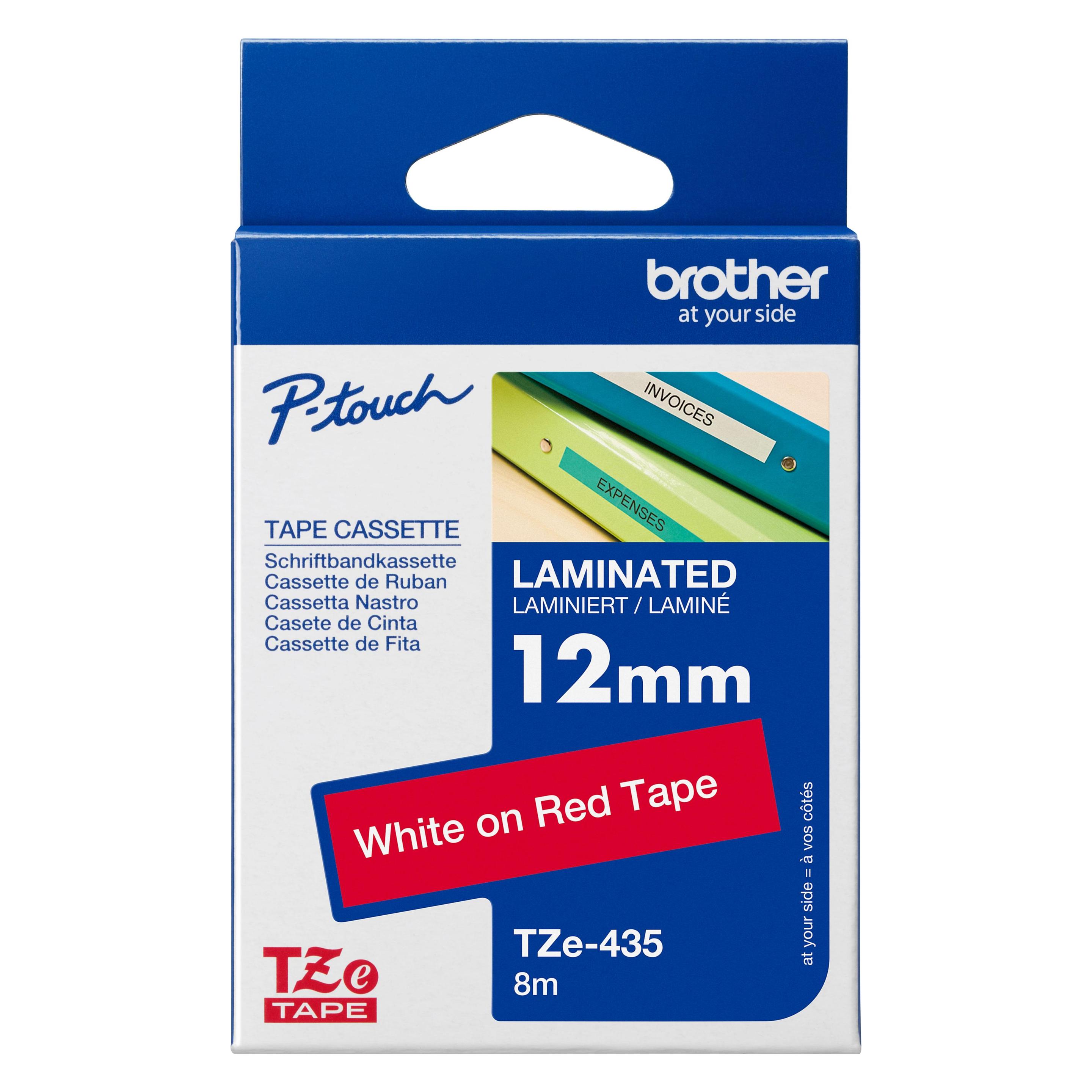 Brother Tze-435 (1.20 cm, Weiss, Rot) (TZ-435)