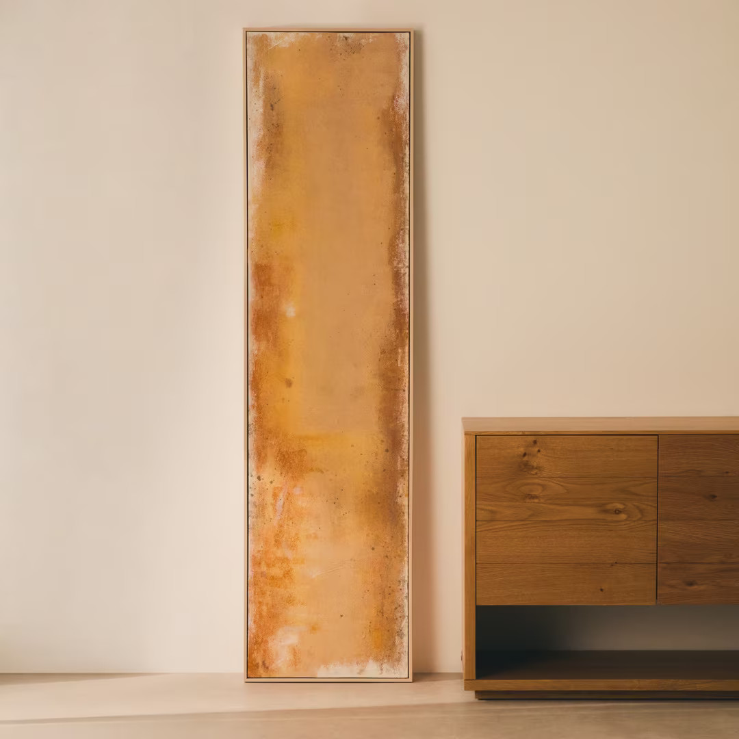 Kave Home Schilderij Selnar Canvas Graphic Geel 182 x 47 cm