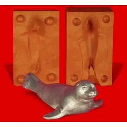 Zinn Giessform Seehund Robbe - Silikonform hitzebeständig - benötigt ca. 55g Reinzinn