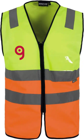Gilet alta visibilità bicolore con zip e tasca badge Personalizzate o neutre Workteam