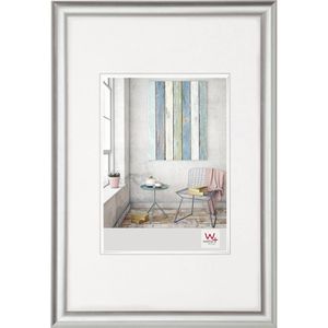 walther-design Bilderrahmen Trendstyle KP045S, 30 x 45 cm, Echtglas, Kunststoffrahmen, silber