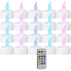 Cepewa, LED Kerzen, LED-Teelicht-Set, 20 Stück, inkl. Fernbedienung und 4/8h Timer, Ø 4cm (20x)