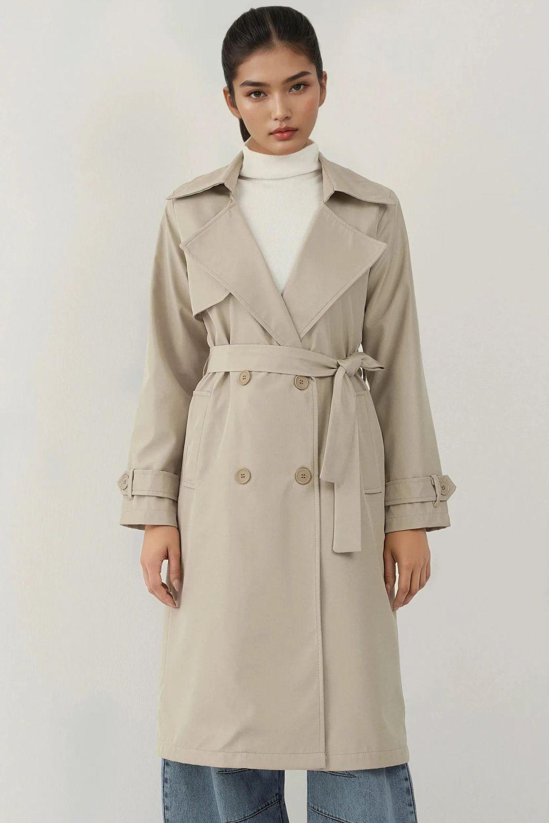 Dubbelzijdige Lange Trenchcoat
