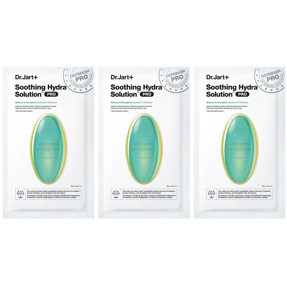 Dr.Jart+ Dermask Soothing Hydra Solution Pro + Hyaluronic Acid and Seaweed Extracts x3 3x26 g Gesichtsmaske