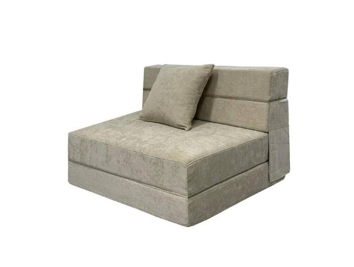 LuxusKollektion Schlafsofa Schlafsessel Klappbar Schlafsofa Memoryschaum Beige 100 x 190 cm