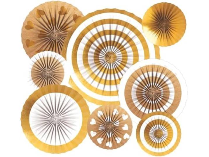 Amscan 9913248 - decoratieset, 8-delig, decoratieve waaiers voor bruiloften en verjaardagen