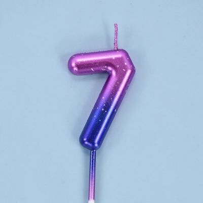 Uplift Treasures Gradient Glitter Number Birthday Candle Cake Topper a07
