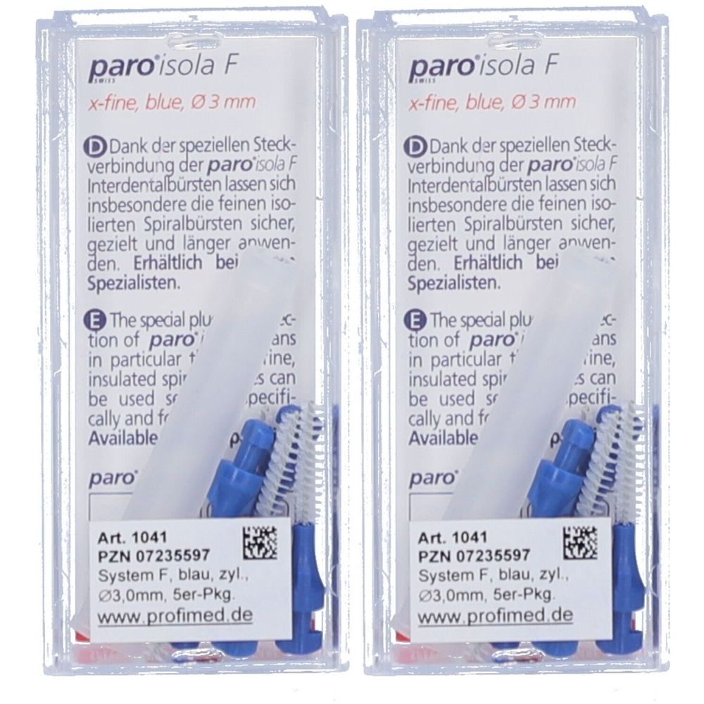 Paro Isola F Buer Blau 3MM x2 2x5 St Zahnbürste