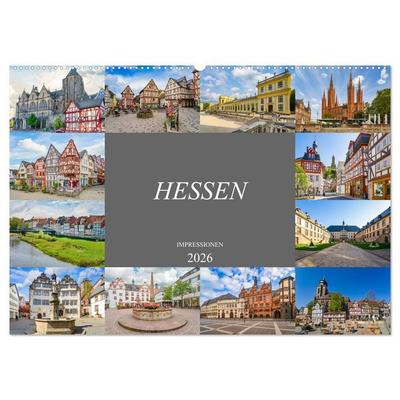 Hessen Impressionen (Wandkalender 2026 DIN A2 quer), CALVENDO Monatskalender