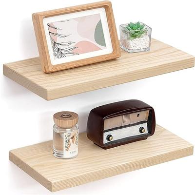 No "Natural Wood Floating Shelves for Wall - 8""D x 16""W x 1.2""H"